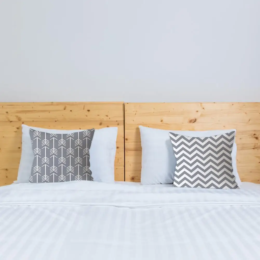 Серый геометрический чехол для подушки с принтом квадратная наволочка из