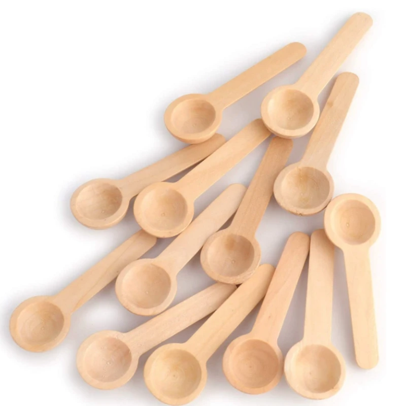 100PCS Mini Wooden Spoon Home Kitchen Cooking Small Bath Salt For Spice Jar Seasoning Condiment Honey Coffee | Дом и сад