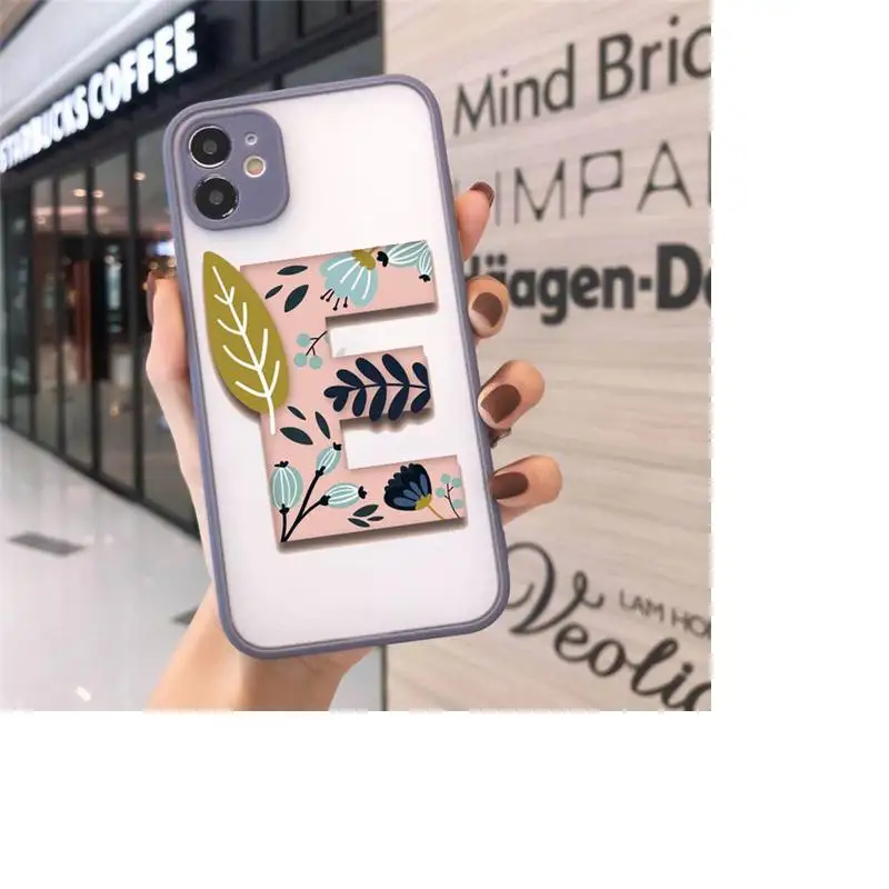 

Letter simple pattern painting Phone Cases matte transparent For iphone 7 8 11 12 plus mini x xs xr pro max cover