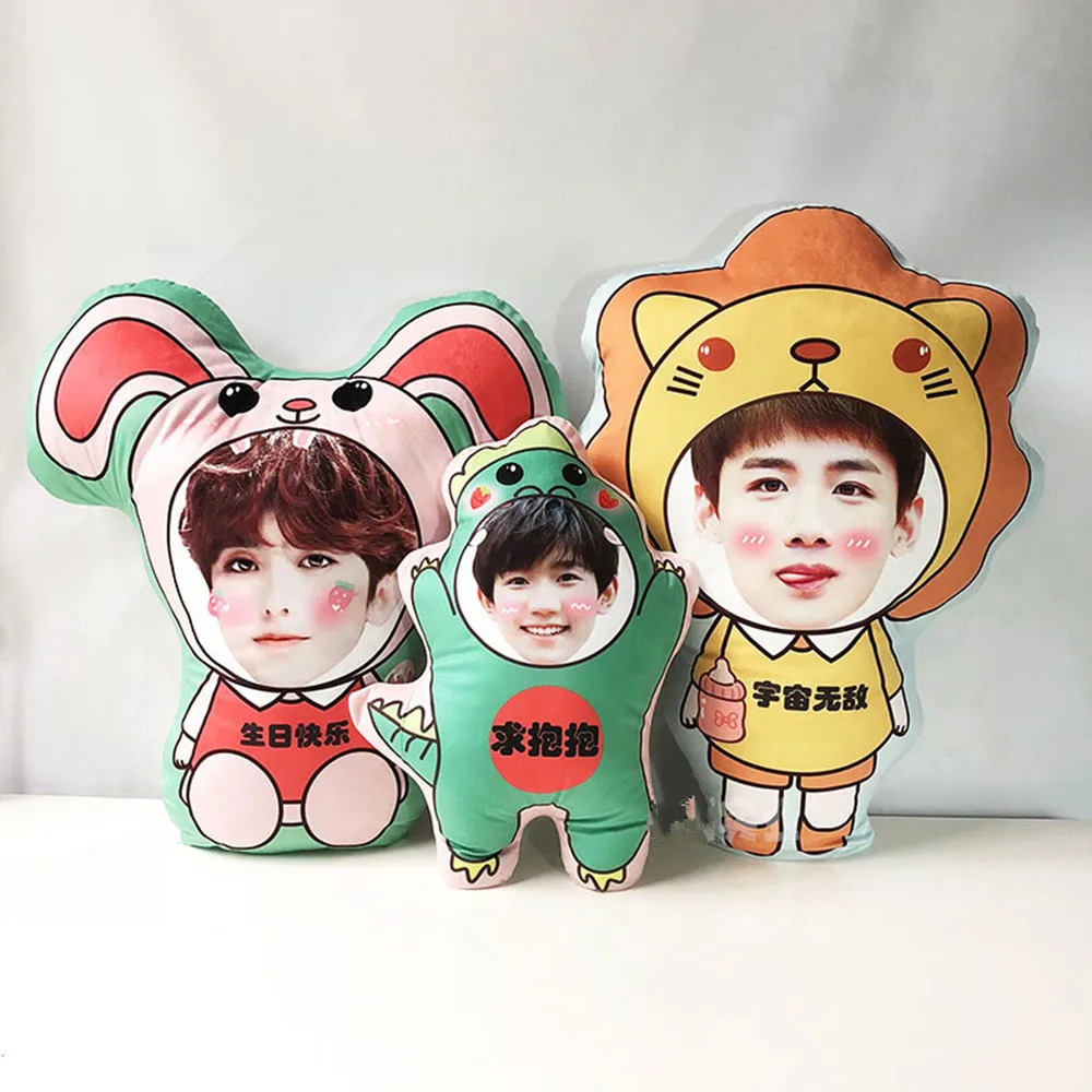 Индивидуальные двухсторонняя печать kpop idol человека в форме черепа подушка кукла