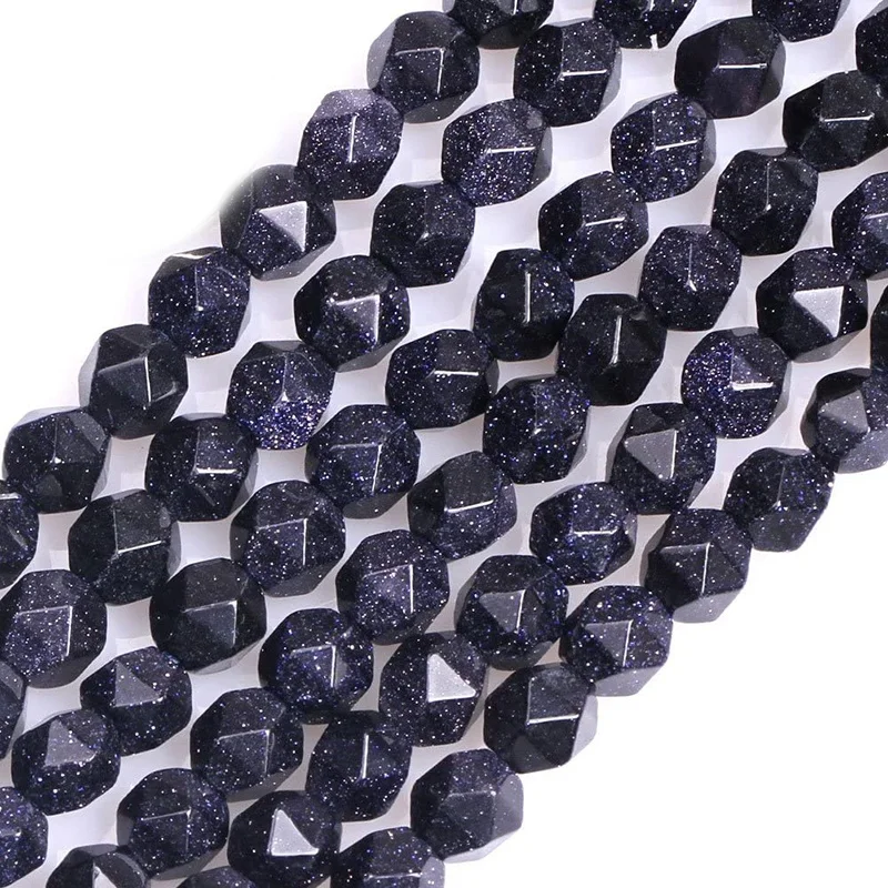 

Blue Sand Stone Semi Precious Round Faceted Beads for Jewelry Making