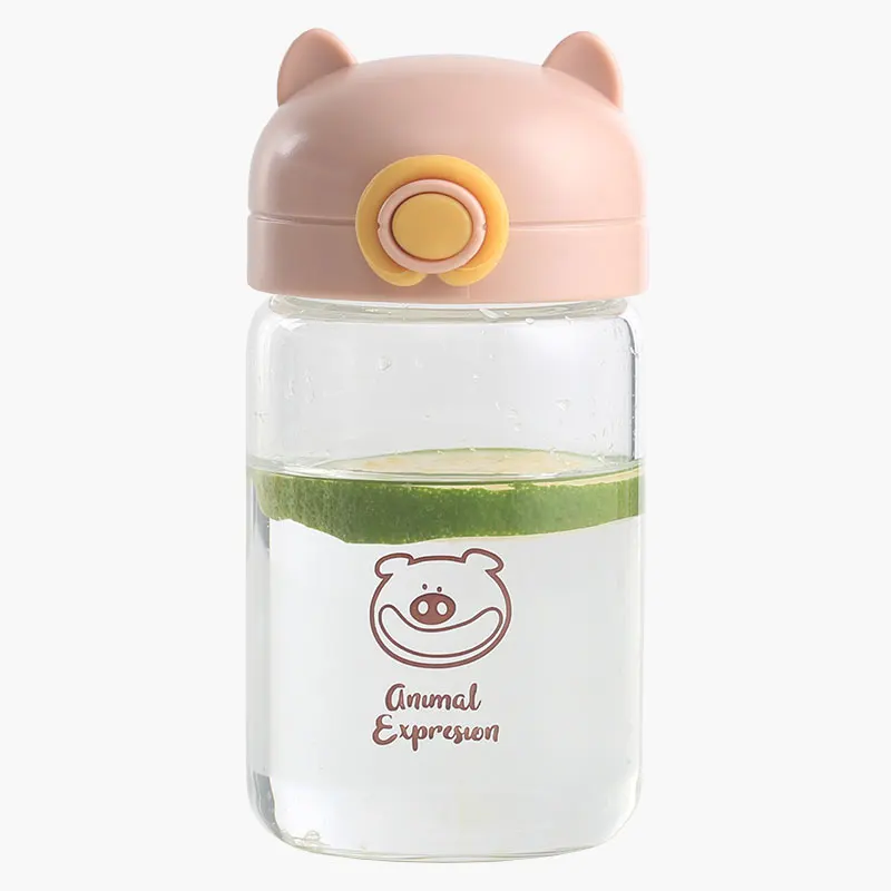 Прозрачная стеклянная чашка с медвежонком Женская Студенческая свежая и милая