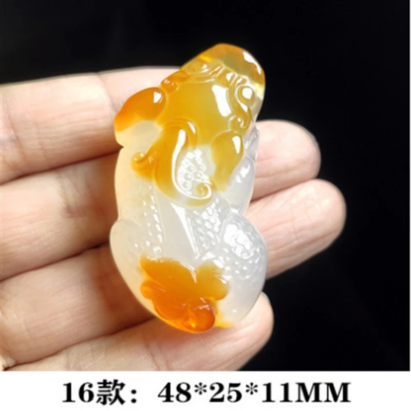 Hot Selling Natural Hand-carve Jade Ice Through -chalcedony Necklace Pendant Fashion Ornaments Men Women Lucky Gifts For Amulet | Украшения