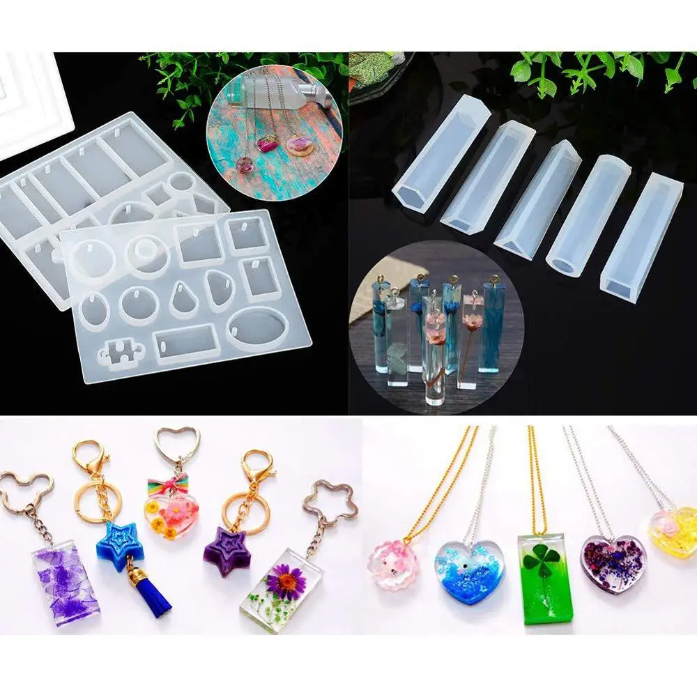 

Mixed Style Silicone Epoxy Resin Molds UV Tool Set Clay Resin Jewelry Casting Molds For DIY Pendant Jewelry Making Supplies
