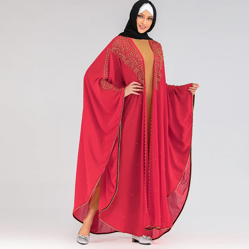 Открытый Дубай abaya кимоно кардиган турецкий хиджаб мусульманское платье исламское одежда для Женский Восточный халат Caftan халат Musulman Djelaba Femme