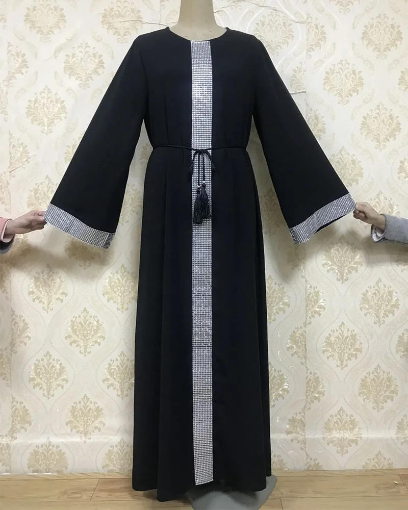 Арабское мусульманское платье Дубай женское длинное на шнуровке кимоно |