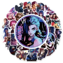 10/30/50PCS Game Arcane Graffiti Stickers for Laptop Skateboard Fridge Suitcase Waterproof Cool Sticker Decal Packs Kid Toy