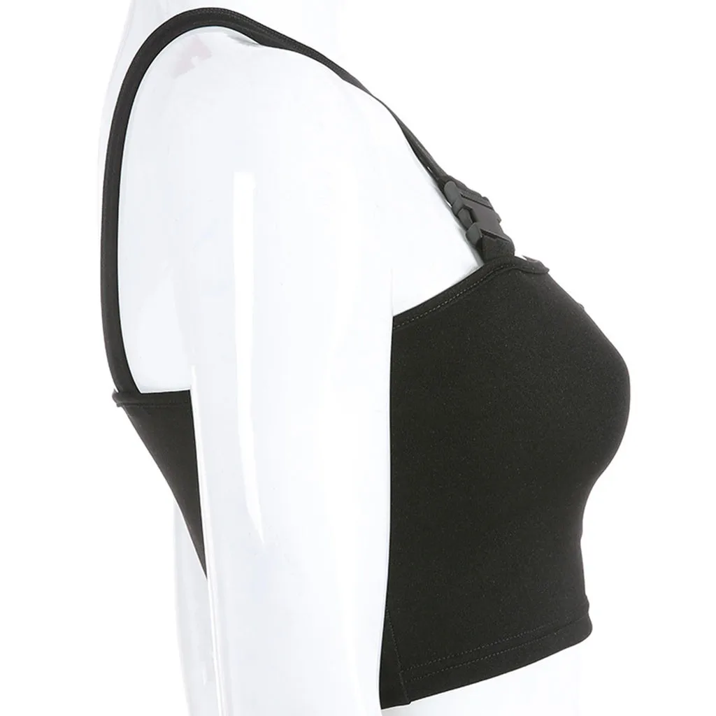 Майка женская Светоотражающая пикантный топ труба с пряжкой спортивный