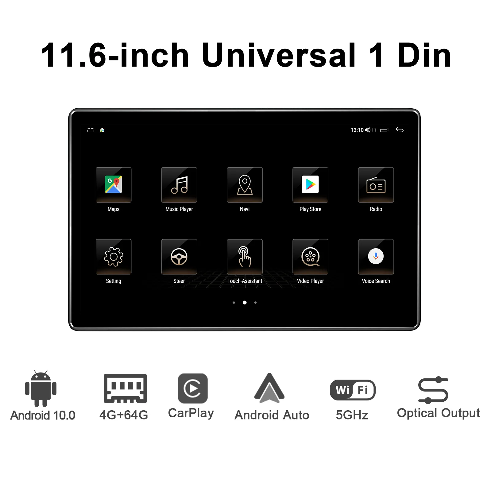 구매 Autoradio 1 Din 11.6 인치 자동차 라디오 디스플레이 유니버설 헤드 유닛 멀티미디어 비디오 플레이어 안드로이드 자동 무선 Carplay GPS