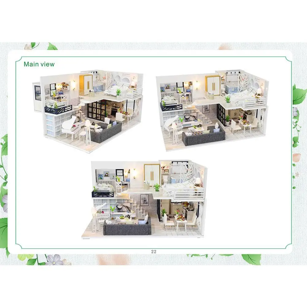 

DIY DollHouse Kit Wooden Doll Houses Miniature Dollhouse House Gift For Children Kit Toys Furniture Doll Miniature Handmade R3E2