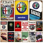 Alfa Romeo Ретро декоративный дом металлическая табличка с надписью жестяной знак винтажный постер Декор стена настенные постеры
