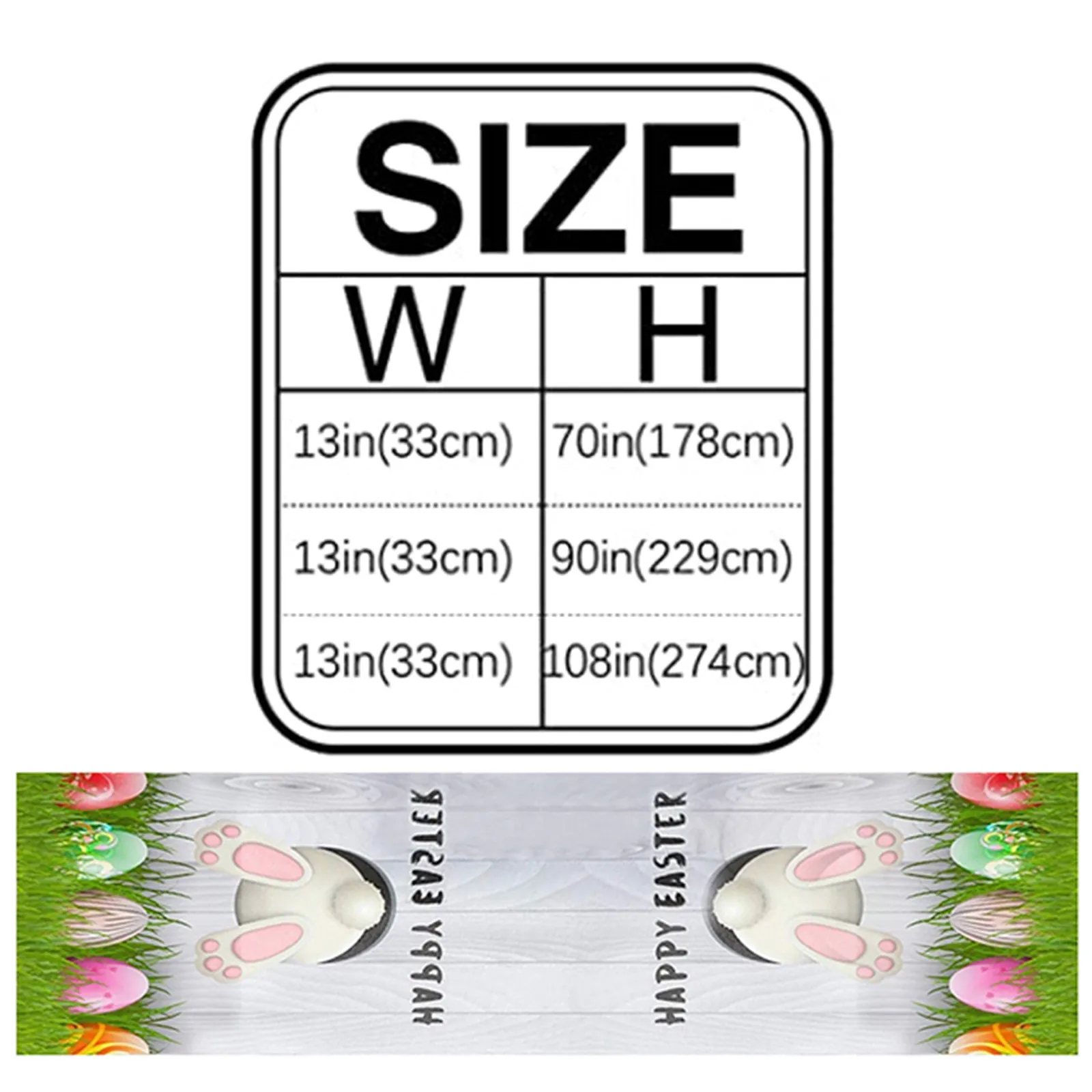 

1pcs Easter Bunny Eggs Creative Polyester Cotton Printed Table Flag Table Decoration Festival Party Wedding Home Living Decor