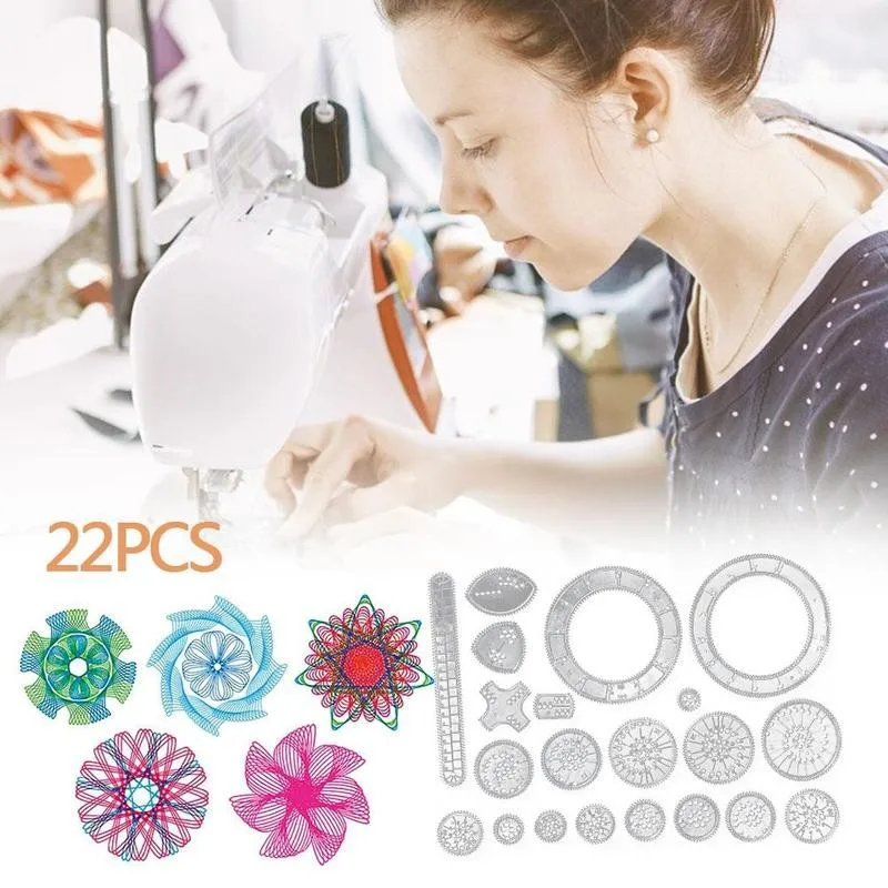 

22pcs Creative Drawing Set Interlocking Gears Wheels Painting Drawing Accessories Wanhua Ruler Home Sewing Tools