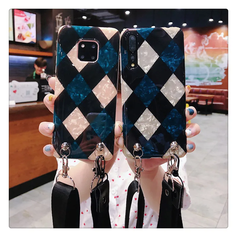 Ромб любовь shell ремень через плечо чехол для телефона для huawei P30 pro P20 P10 плюс mate10 mate20 honor 20 pro 10 9 nova 5 4 3 3i 2s