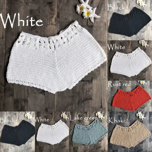 LEH женские вязаные хлопковые летние пляжные плавательные шорты с высокой талией