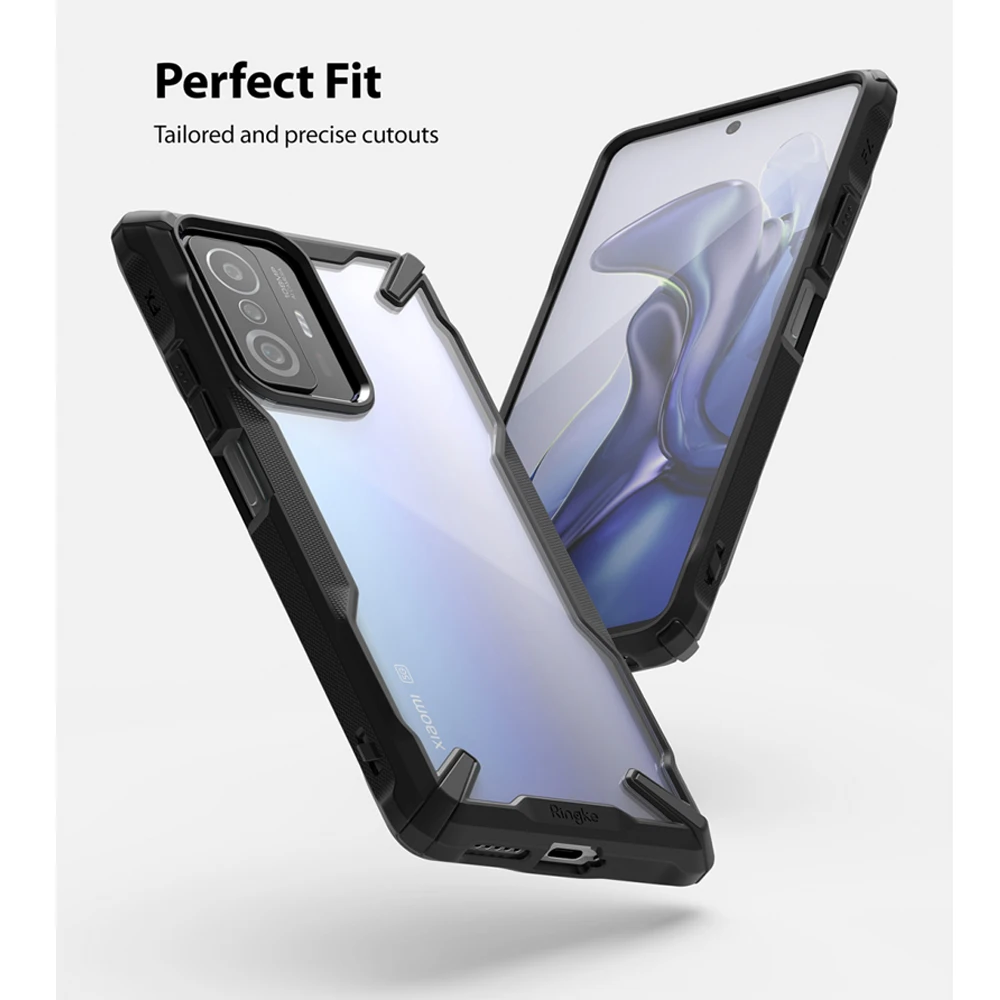 Funda Ringke Fusion X para Xiaomi Mi 11T, carcasa con bisel elevado, transparente, duro, PC, marco de TPU suave h&iacute;brido para Mi 11T Pro-2
