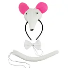 Плюшевая повязка на голову с ушками крысы и мыши для взрослых и детей