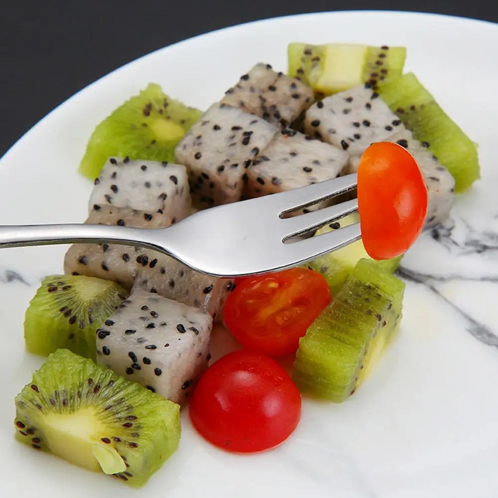 

4pcs Tea Forks Set Steel Multicolor Small Fork Fruit Dessert for Cake Snack Black Salad Forks for Families Supplies