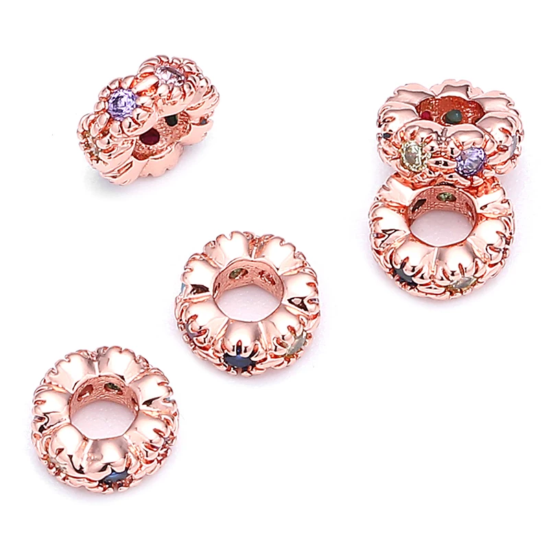 Atreus 5 шт./лот 6 мм Красочные Хрустальные мини бусины из циркона медные круглые с