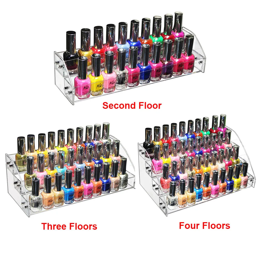 Стеллаж для ногтей акриловый многослойный прозрачный стойка хранения лака