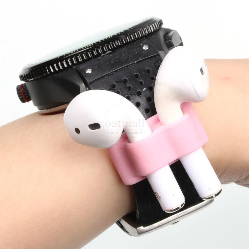 4 в 1 для Apple AirPods 2 чехол на аирподс зарядки силиконовый + ремешок часов ремешки