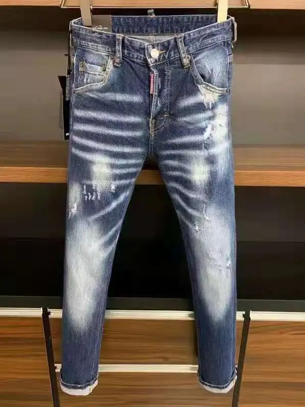 

2021 New Men's DSQ Jeans Pencil Pants Motorcycle Party Casual Pants Streetwear Denim Men's Clothing