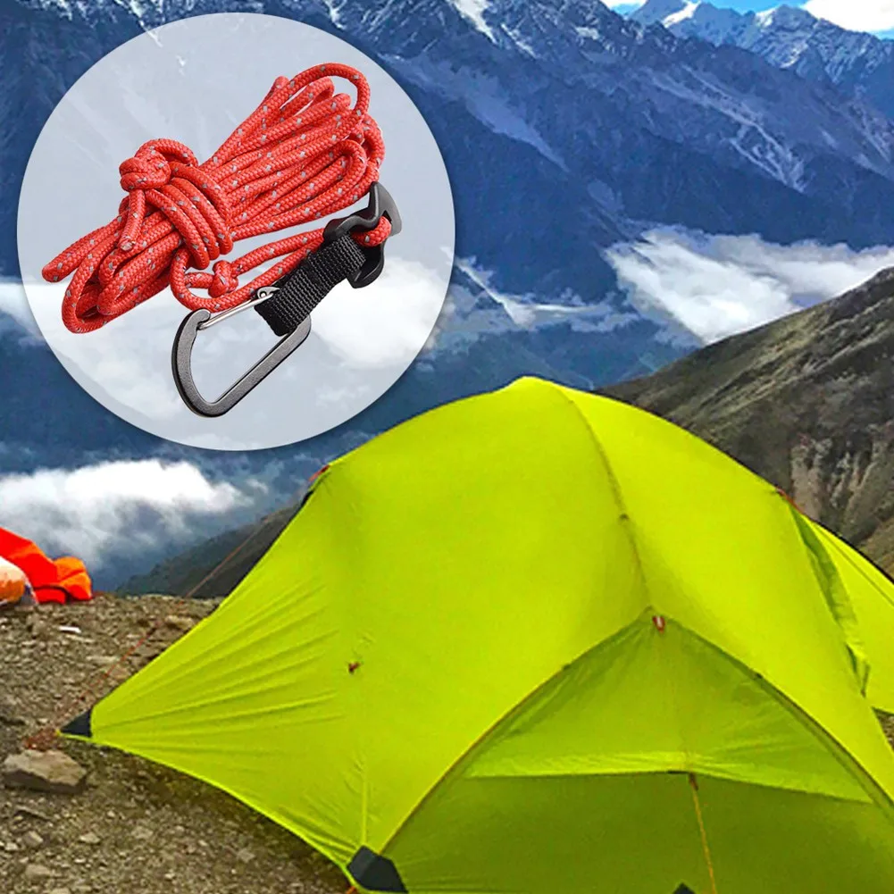 

4Pcs Tent Guy Line Cord Fixed Wind Rope Buckle 4mm X 2.5m Tent Guide Rope Reflective With Adjust Tensioner Outdoor Camping Tool