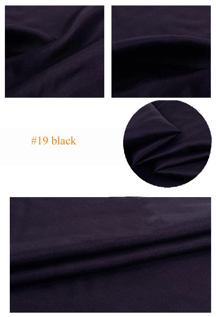 19 black Чистый шелк тутового шелкопряда подкладка ткань habutai Tissu - Цвет: 19 black