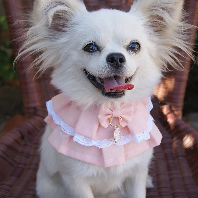 Домашние питомцы собаки слюни полотенце плюшевый милый шарф принцессы нагрудник