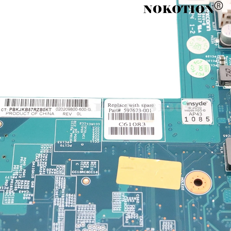 Материнская плата NOKOTION 597673 001 610160 для ноутбука HP CQ62 G62 DDR3 материнская с