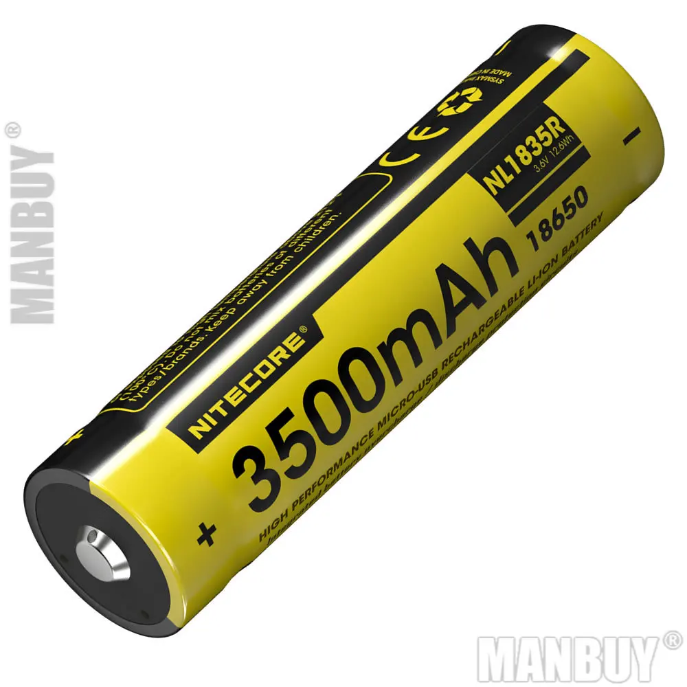 NITECORE NL1835R 3500 мА/ч Высокая производительность Встроенный Micro USB зарядка Порты и