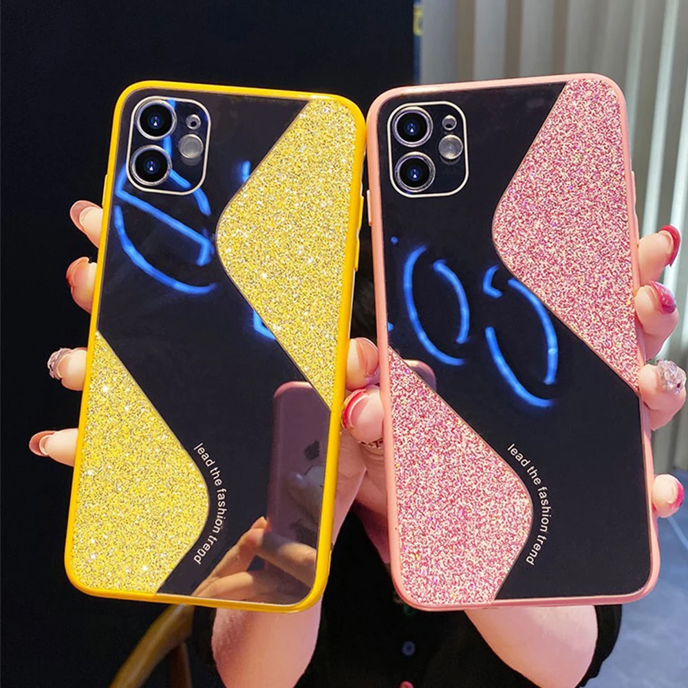 shining glitter black phone case for iphone 11 pro xr x xs max 8 7 plus 6 6s plus bling back cover for iphone 12 12 pro max free global shipping