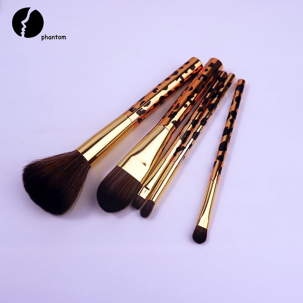 

5 шт., дорожные портативные Кисти для макияжа, позолоченные