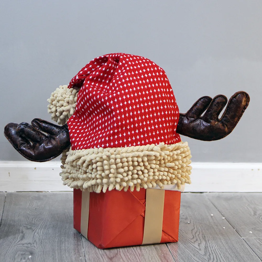 1 шт. Рождественская шапка для взрослых и детей милые оленьи рога Санта Клауса