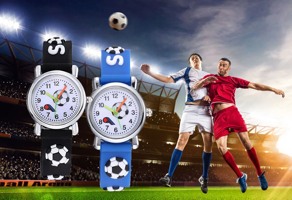 

3D Football Silicone Kids Watches Cool Design Cartoon Ball Children Watch Cute Quartz Clock Boys Girls Babys Gift Montre Enfant