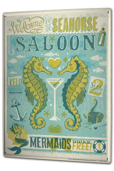 

Tin Sign Fun Seahorse Saloon Coffee Bar Decoration