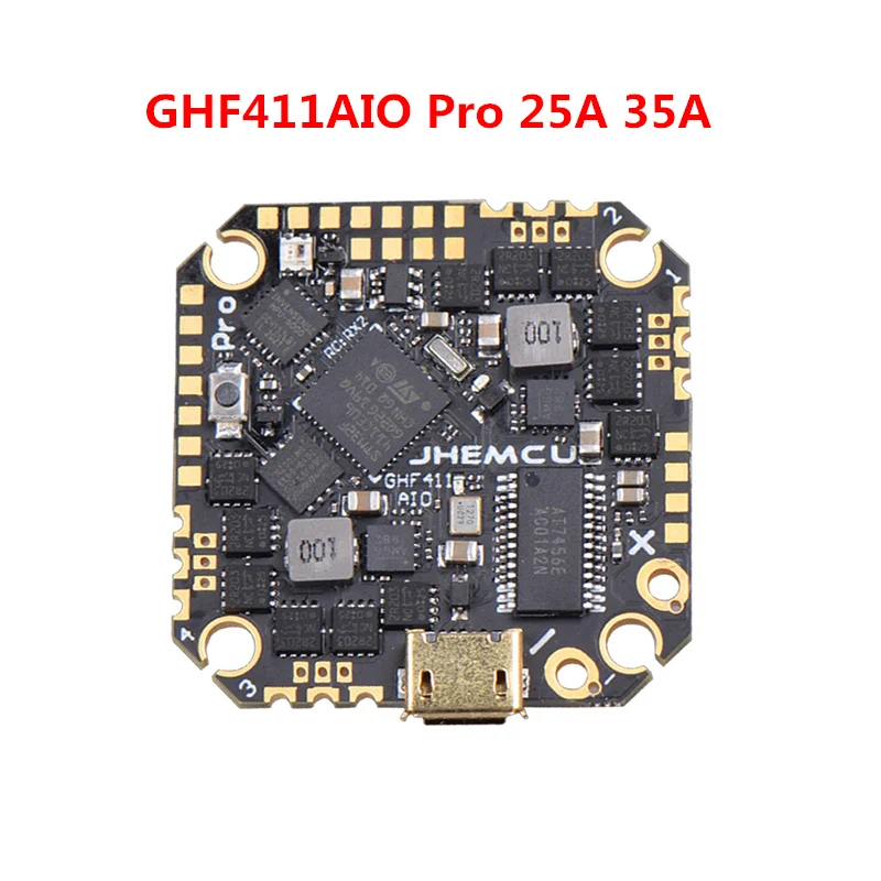 Контроллер полета JHEMCU GHF411AIO Pro F4 OSD встроенный 25A/35A BLheli_S 2 6S 4 в 1 бесщеточный ESC для