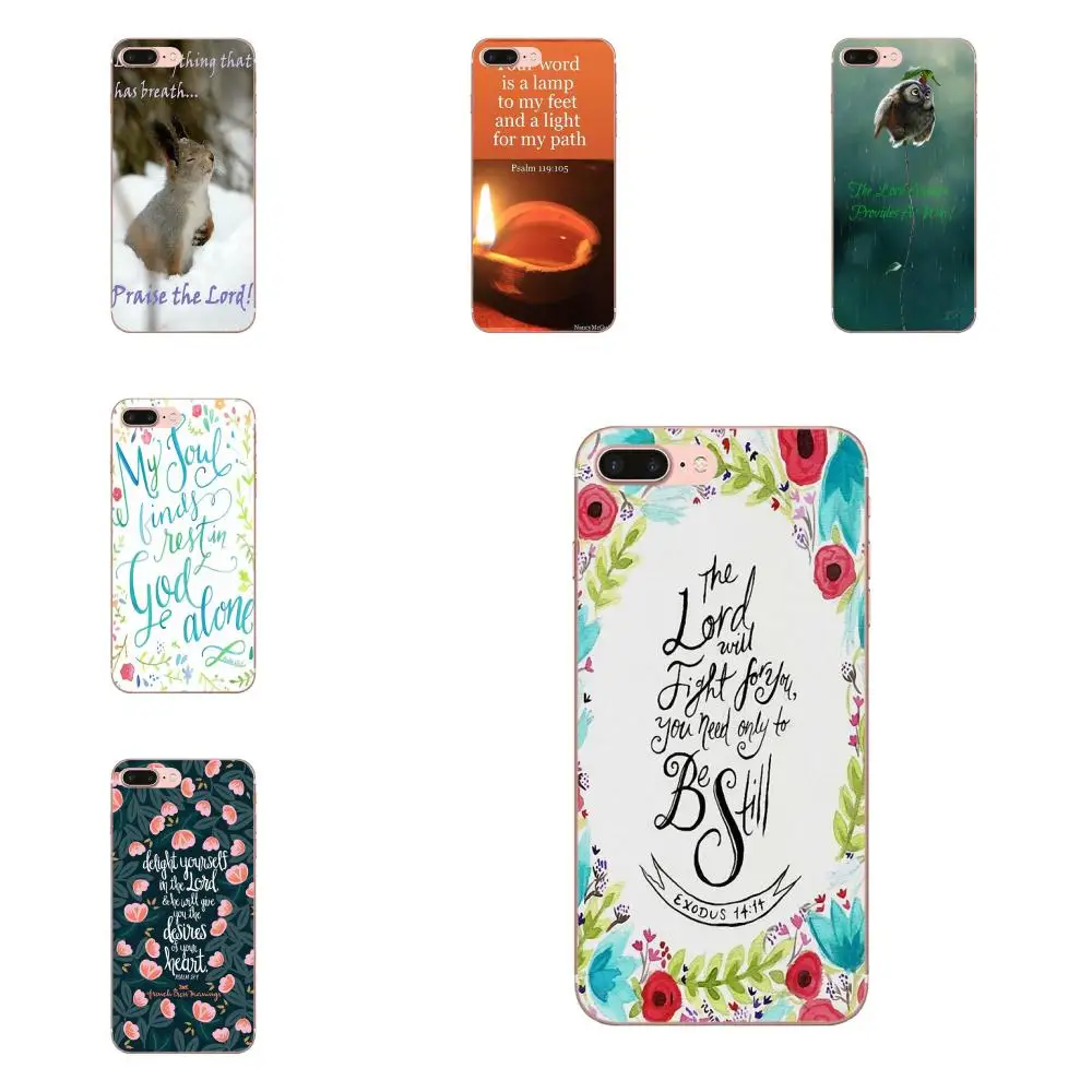 Раскрашенная Милая Библейская Цитата Psalm для iPhone 11 Pro 4 4S 5 5S SE 5C 6 6S 7 8X10 XR XS Plus Max |