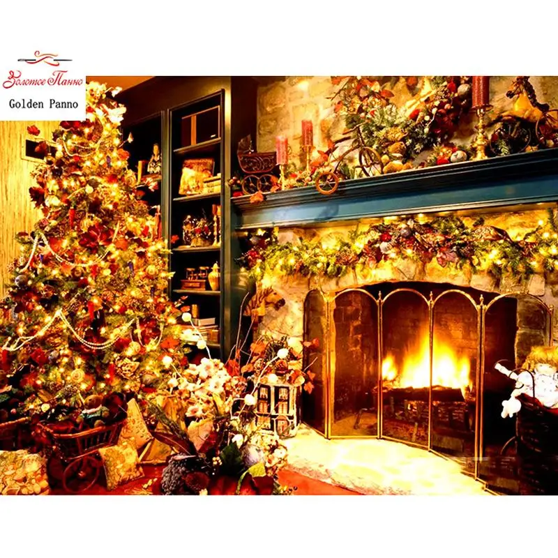 Diamond Painting Square Christmas Tree Embroidery Landscape Mosaic Christmas Decorations for Home