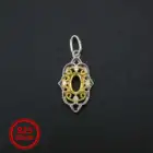 1 шт., размер: 4x6 мм овальные зубец Настройки Подвесные Винтаж Стиль Позолоченные твердый 925 пробы серебряный шарм рамка лоток для самостоятельного изготовления 1421127