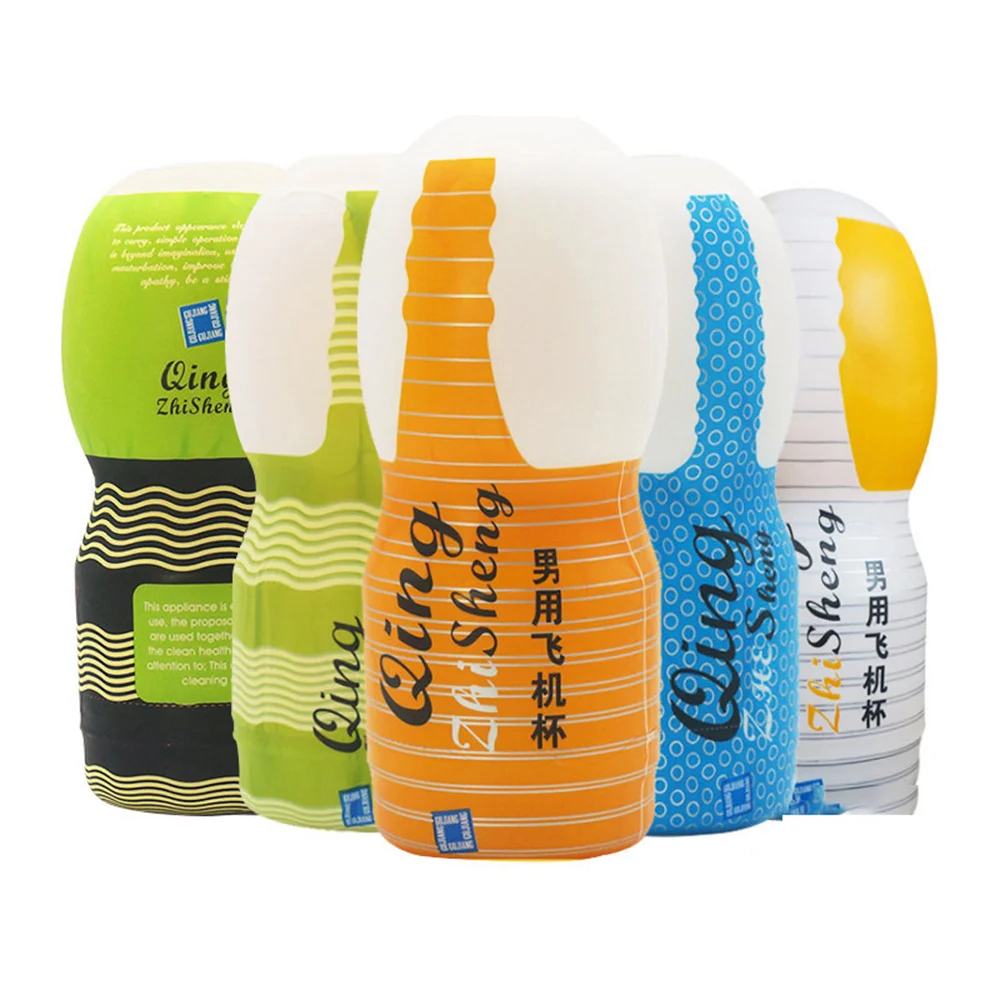 Разноцветная чашка для самолета с вакуумным стимулятором Реалистичная Вагина