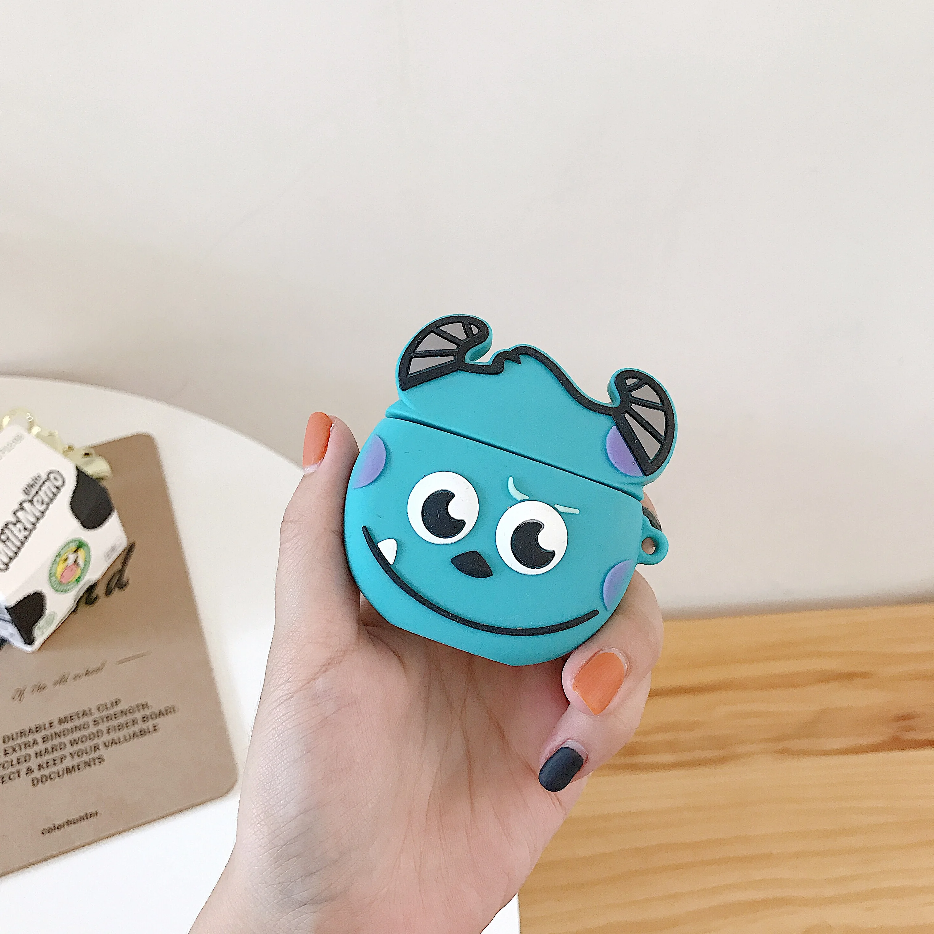 3D Карикатура Силиконовый чехол Sulley беспроводные Bluetooth наушники для AirPods 2 Защитный чехол для зарядки наушников с кольцом.