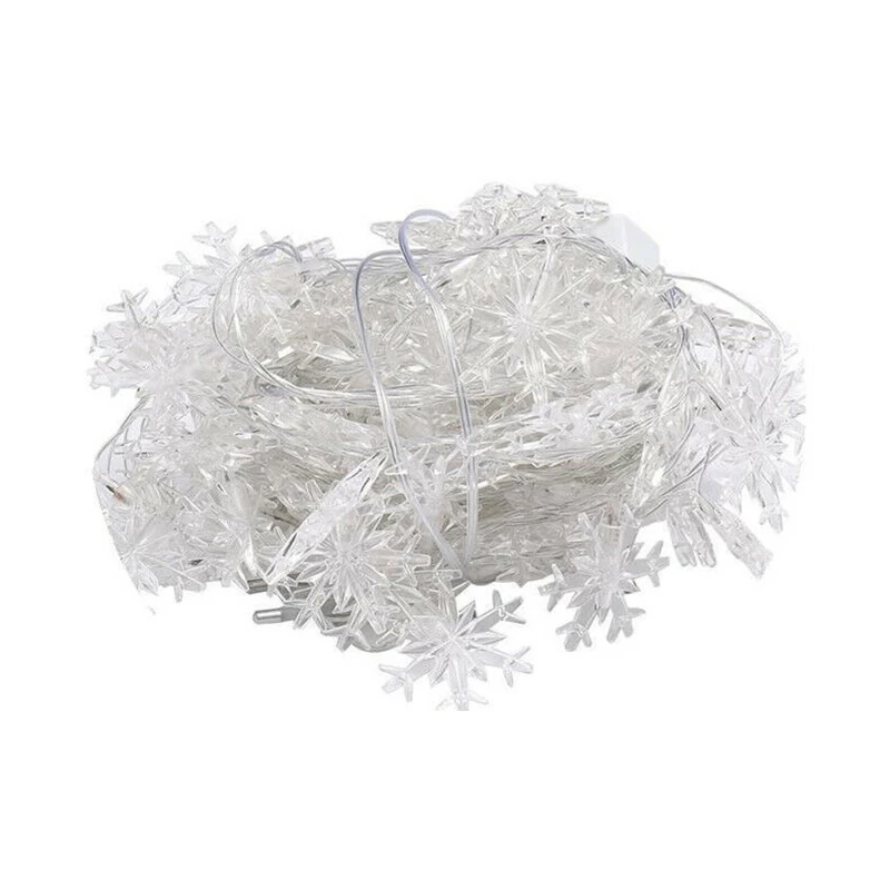 

20LED 3M /40LED 6M String Fairy Lights Snowflake Xmas Tree Christmas Party Wedding Decor USB/Battery Best Price