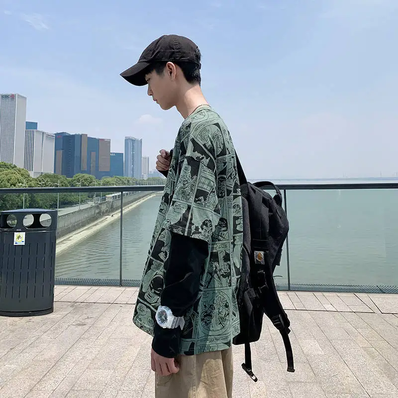 Футболка мужская с мультипликационным принтом крутая тенниска в стиле хип-хоп