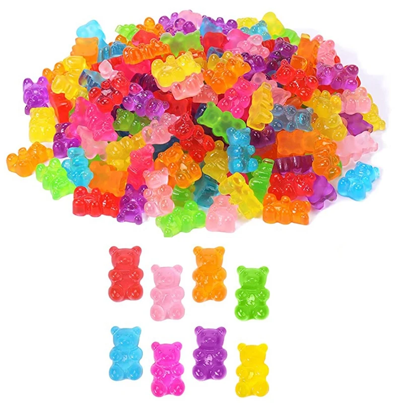 

Nail Charms, 160 Pcs Gummy Bear Nail Charms for 3D Nail Art Decorations Supplies, Resin Charms (8 Colors)