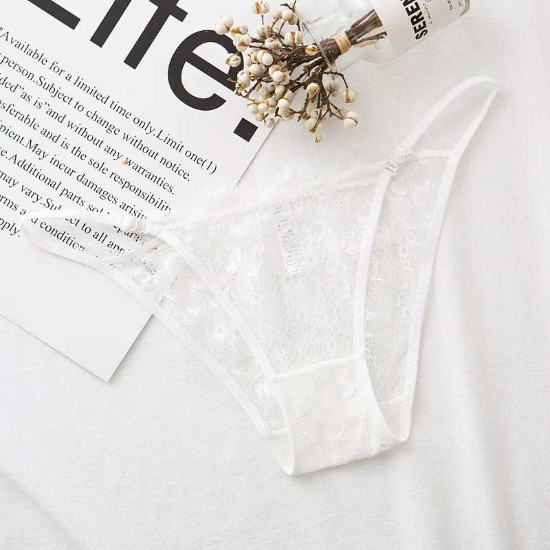 

Hot Sale Lace One Thread Thin Belt Panties Transparent Hollow Cotton Sexy Ladies Lace Panties Sexy Lingerie for Women Panties
