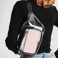fashion new women transparent waist bag pvc fanny hip pack girls lady casual phone pouch shoulder chest purse belt bum bag