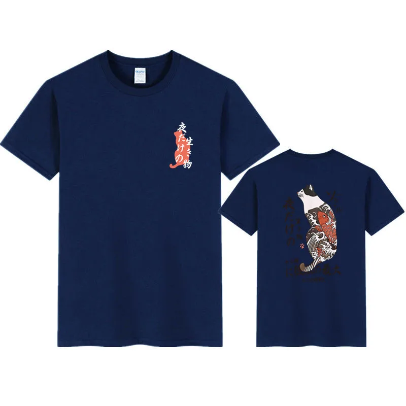 Футболка мужская хлопковая с коротким рукавом круглым вырезом и принтом