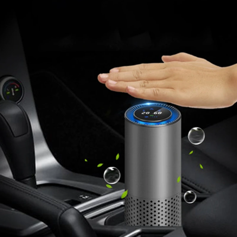 

Air Purifier with HEPA Filter Fresh Air Car Air Purifier Infrared Sensor Air Cleaner for Car Home Office Gray