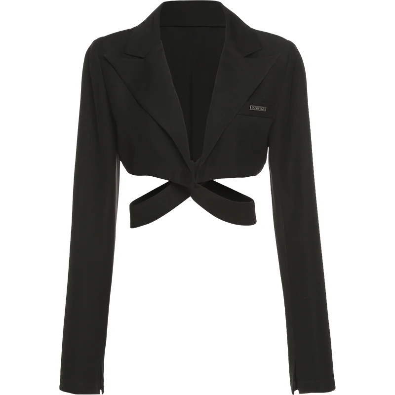 

Dressed cool girl fried street black blazer female design short loose casual jacket autumn